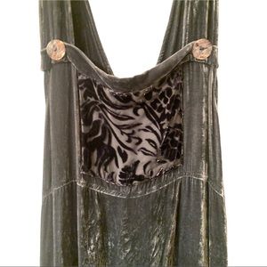 Jenny Helene Dress velvet tank dress with sheer pocket - flower motif